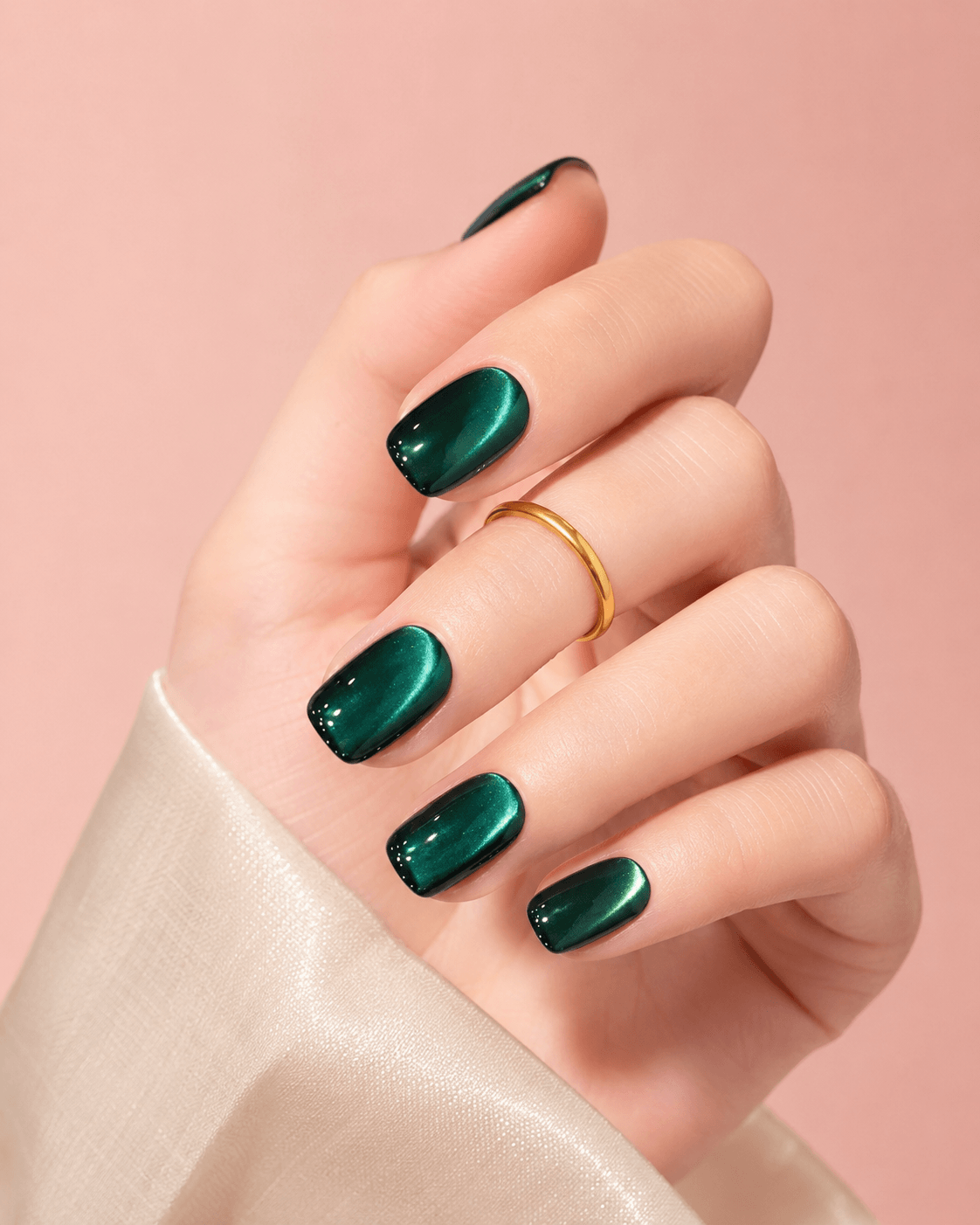 Rich Emerald Glossy Square Nails Rich Emerald Glossy Square Nails β Winter Green Nails