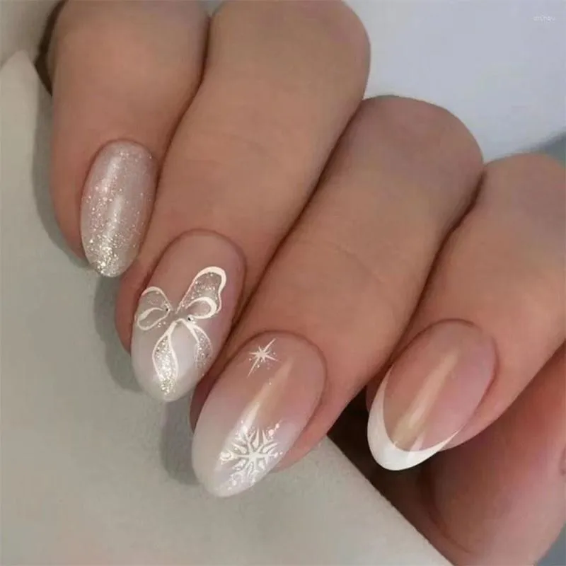 Playful Pink Oval with Festive Accents Playful Pink Oval with Festive Accents β Long Winter Nails