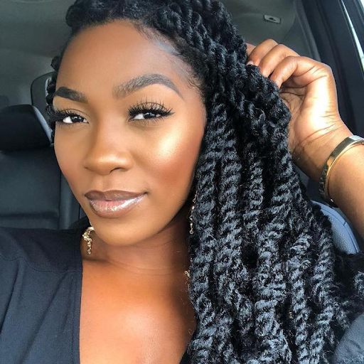 Simple Mid-Back Box Braids — The Parting Is In The Middle — Winter Twist Hairstyles