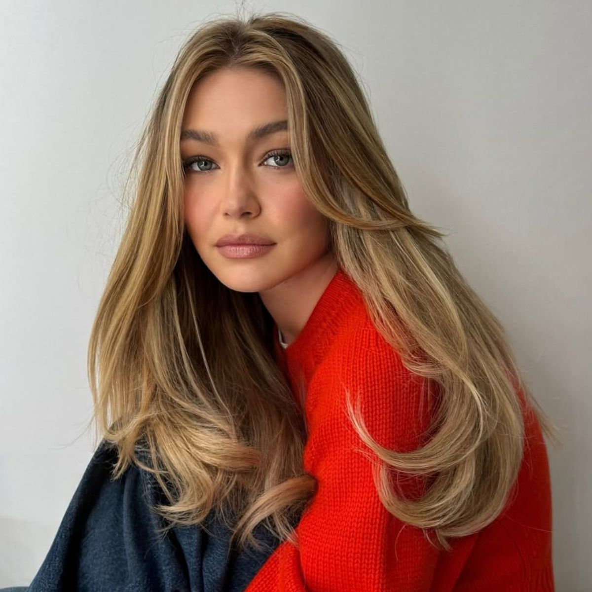 Mid-Back Layers With Ash Blonde Curtain Bangs — Winter Haircuts with Curtain Bangs