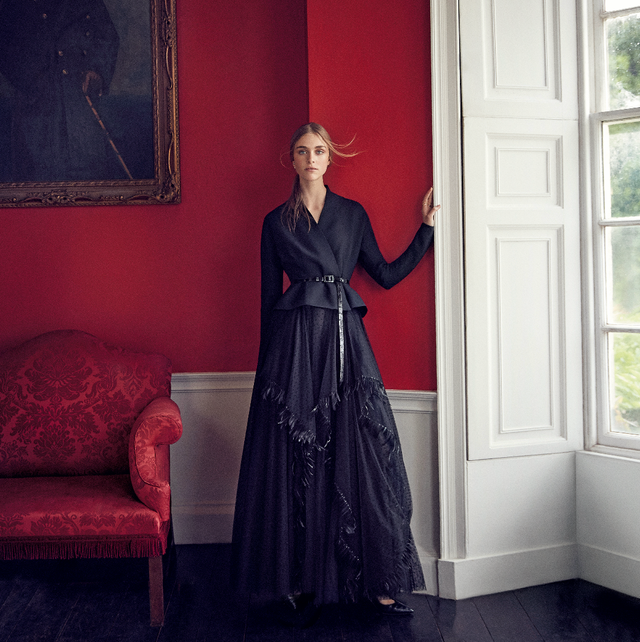 Structured Jacket Over Textured Black Formal Dress — Winter Formal Dresses