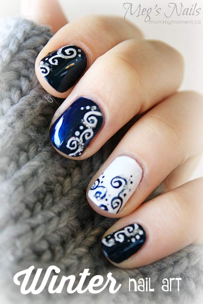 Swirls And Dots On Accent Nails Visual Idea — Cozy Winter Nails