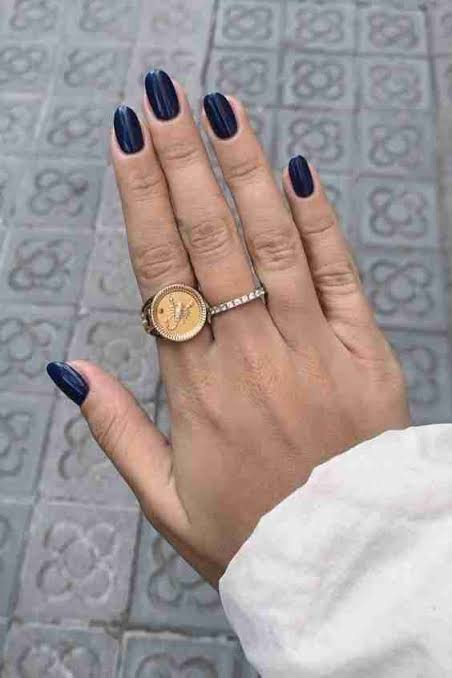 Dark Navy Blue Visual Idea Dark Navy Blue Visual Idea β Old Money Winter Nails