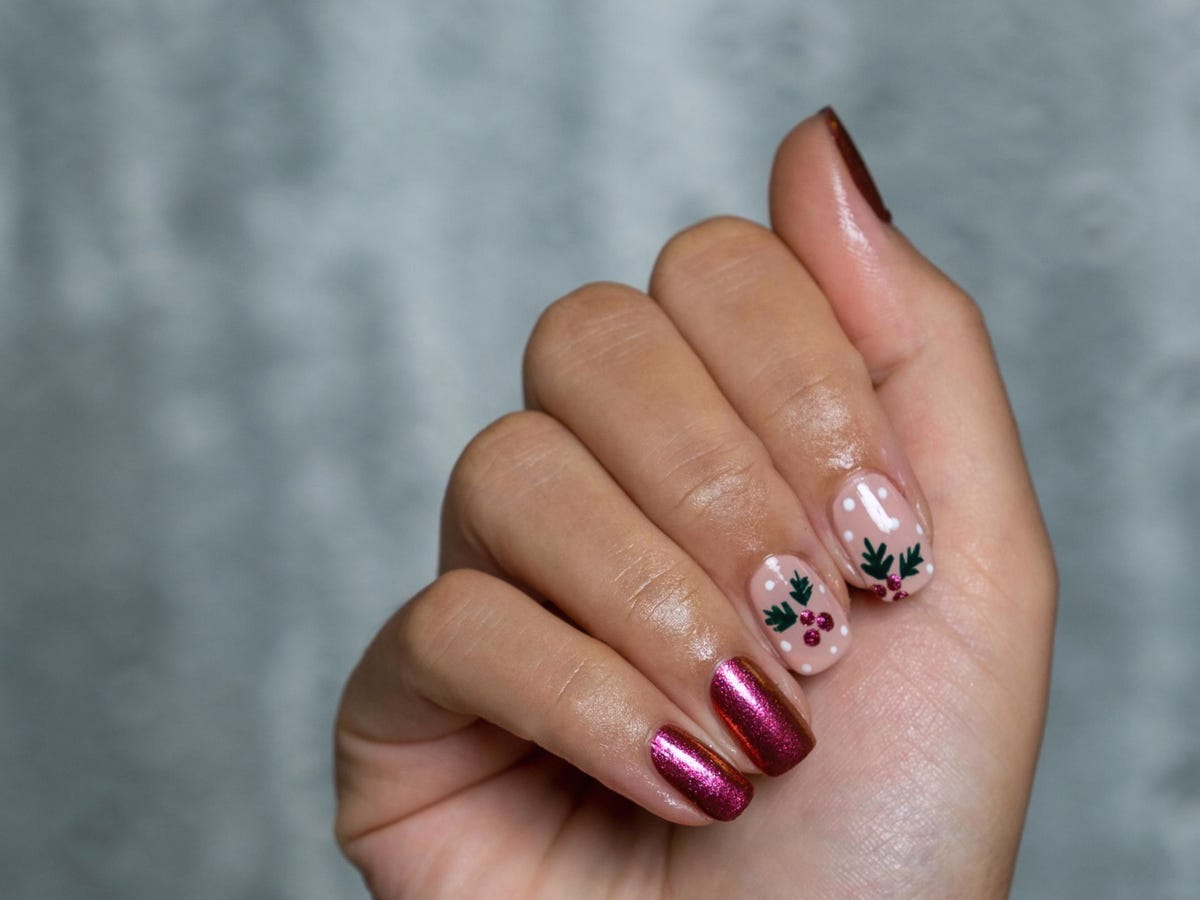 Neat Polish Application Visual Idea — Medium Length Winter Nails