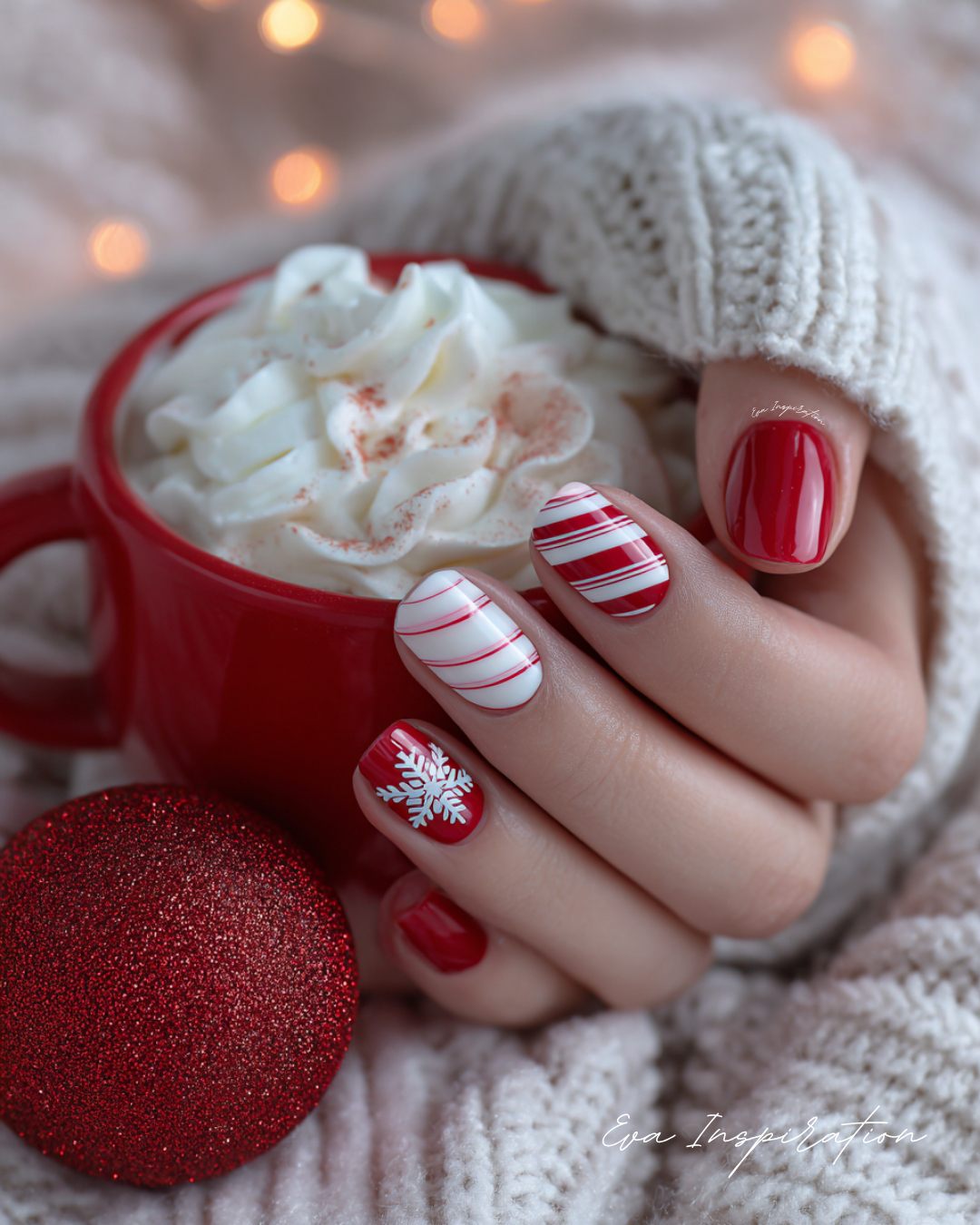Classic Candy Cane and Snowflake Christmas Nails Classic Candy Cane and Snowflake Christmas Nails β Christmas Nail Art 2026
