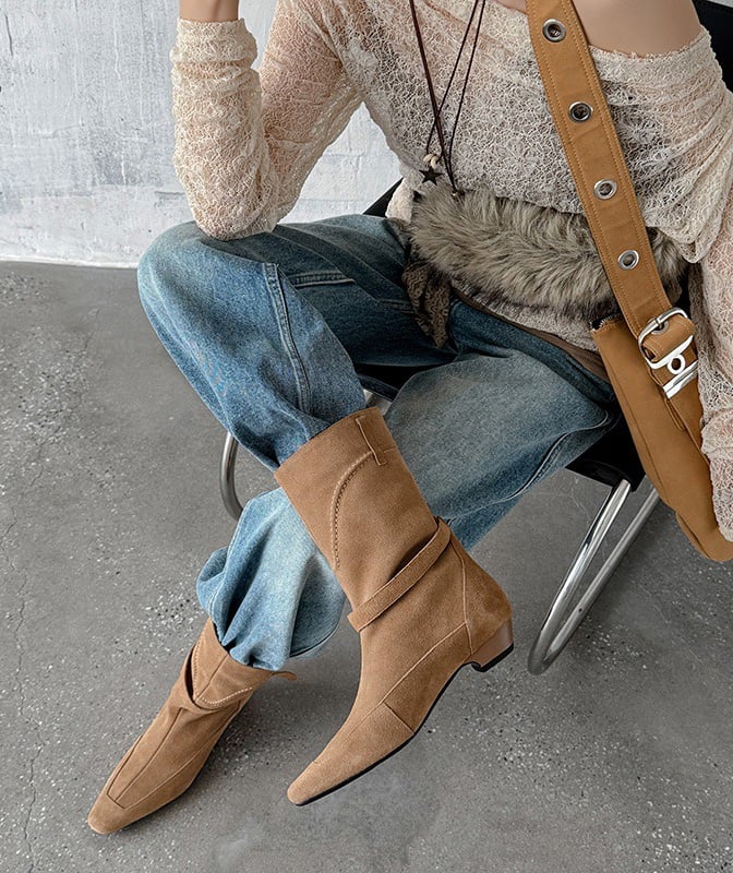 Boho Layers: Lace Top, Fur Vest, and Tan Suede Ankle Boots Boho Layers: Lace Top, Fur Vest, and Tan Suede Ankle Boots β Ankle Boots Outfits