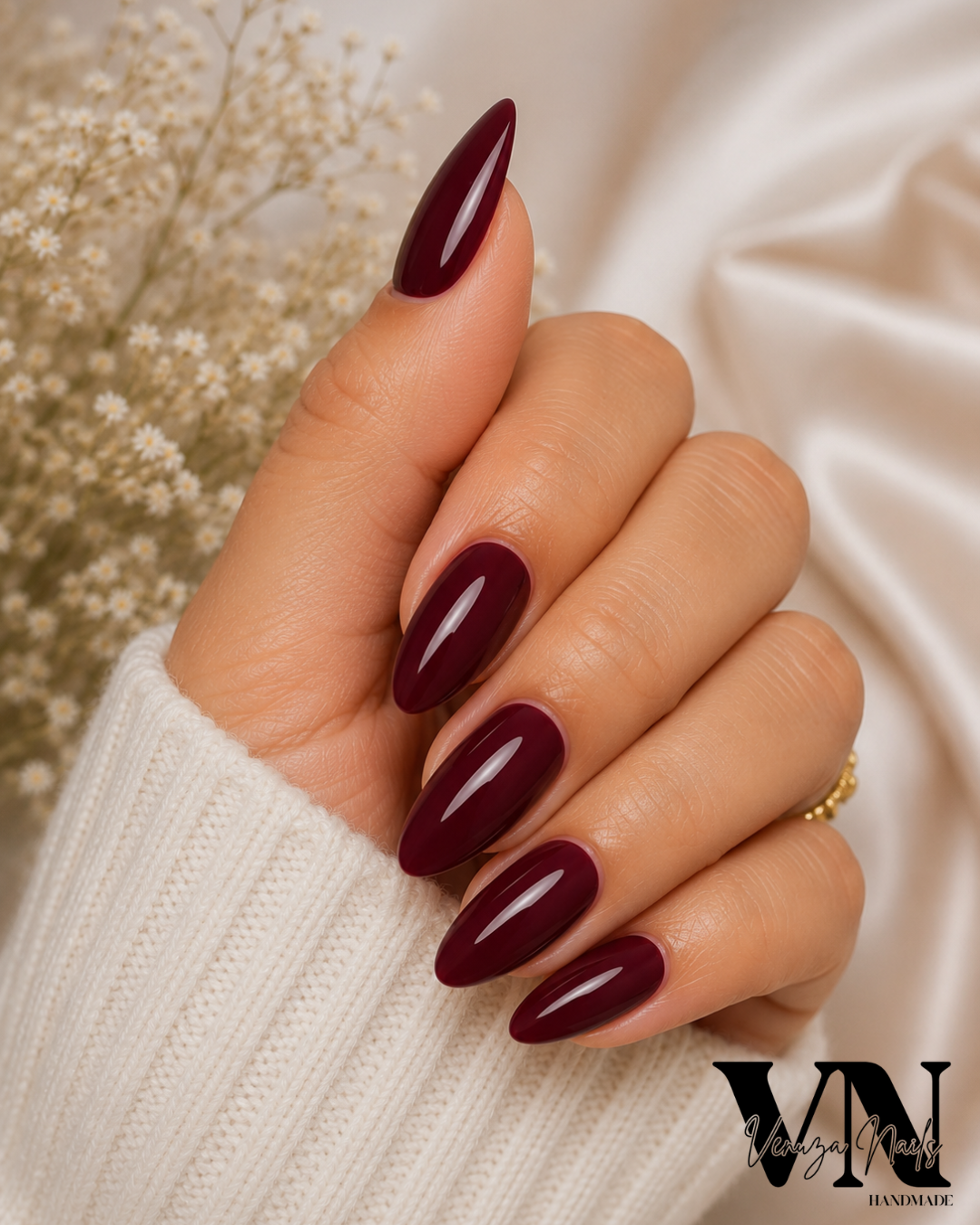 None Medium Almond Glossy Burgundy Nails None Medium Almond Glossy Burgundy Nails β Burgundy Christmas Nails 2026