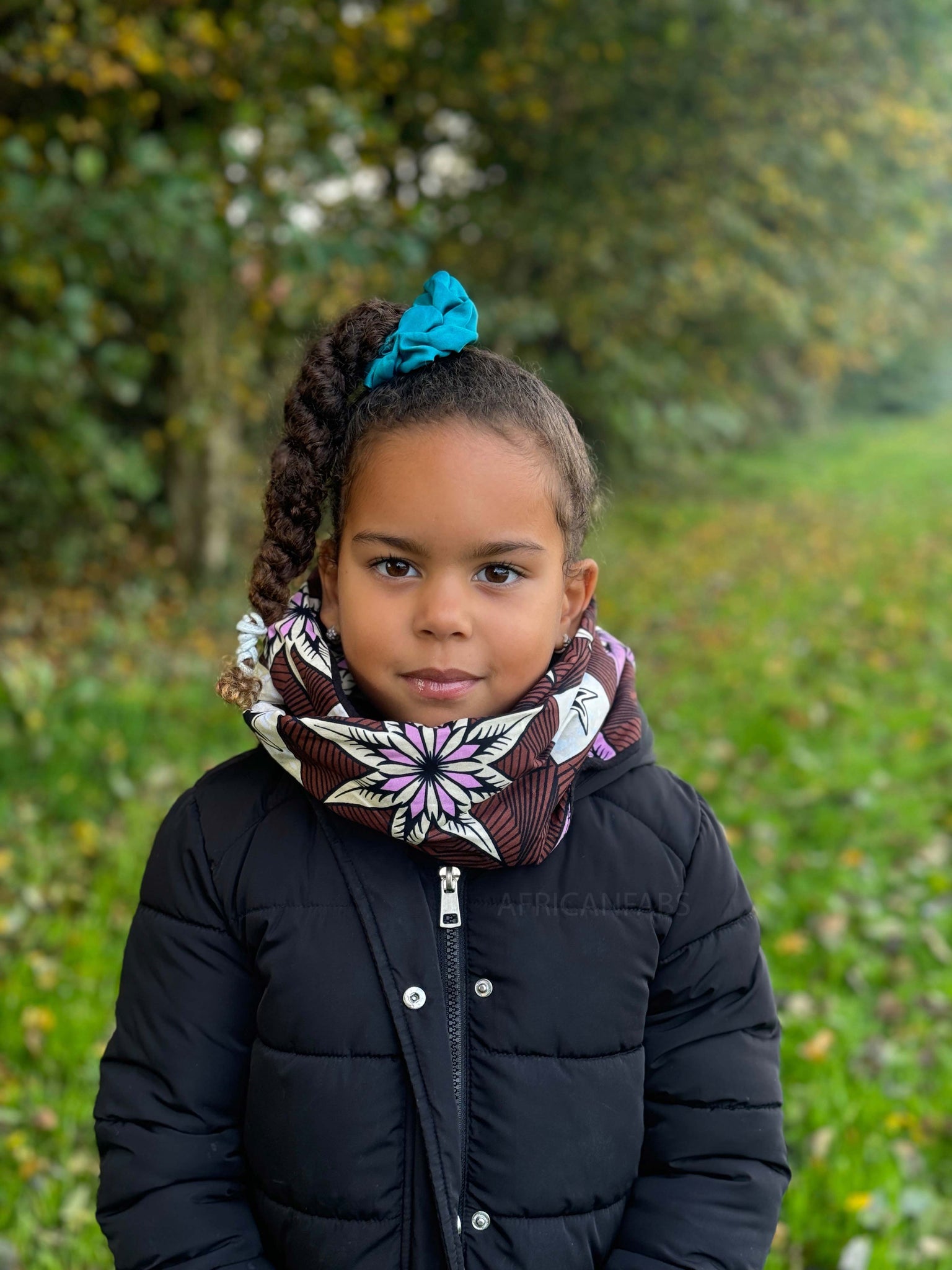 Thick Braided Ponytail With Bright Scrunchie Thick Braided Ponytail With Bright Scrunchie β Winter Hairstyles for Black Kids