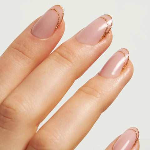Gold Glitter Line French Tip Gold Glitter Line French Tip β New Years French Tip Nails 2027