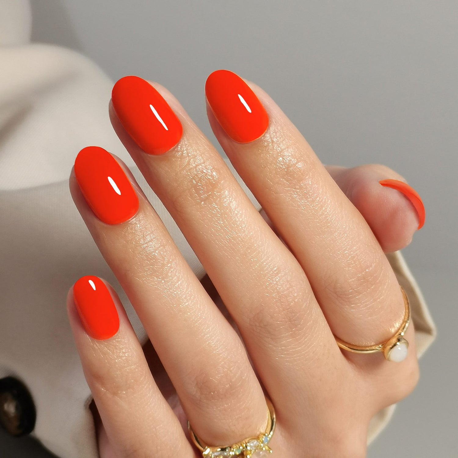 Vibrant Orange-Red Glossy Nails Vibrant Orange-Red Glossy Nails β New Years Dip Powder Nails 2027