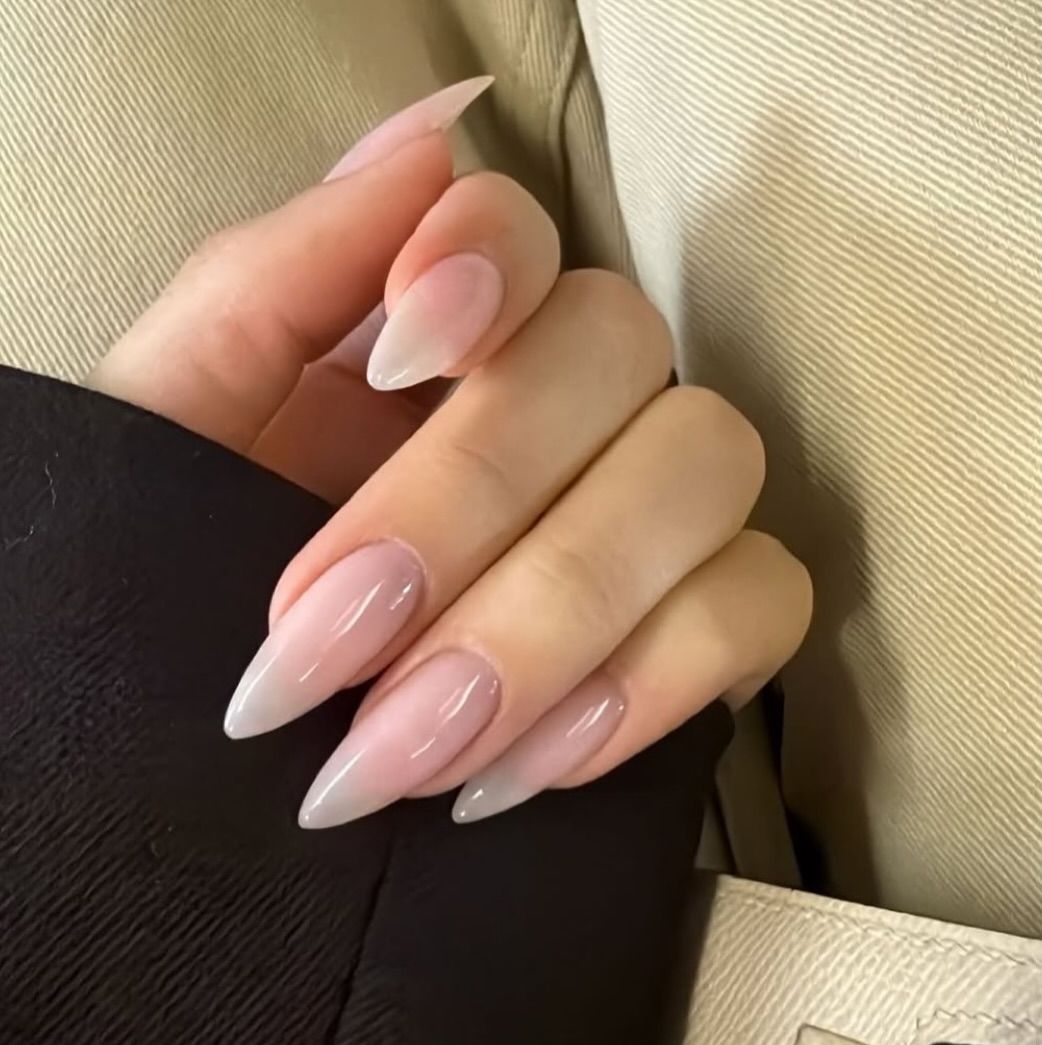 Sheer Pink Nude with White French Tip — Minimalist New Years Nails 2027