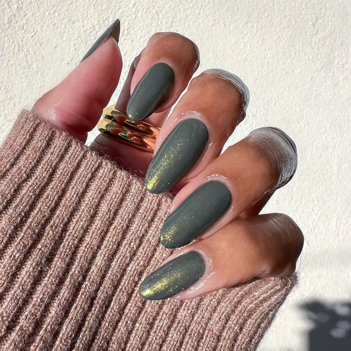 Micro-Glitter Accents On All Nails Visual Idea — Classy Winter Nails
