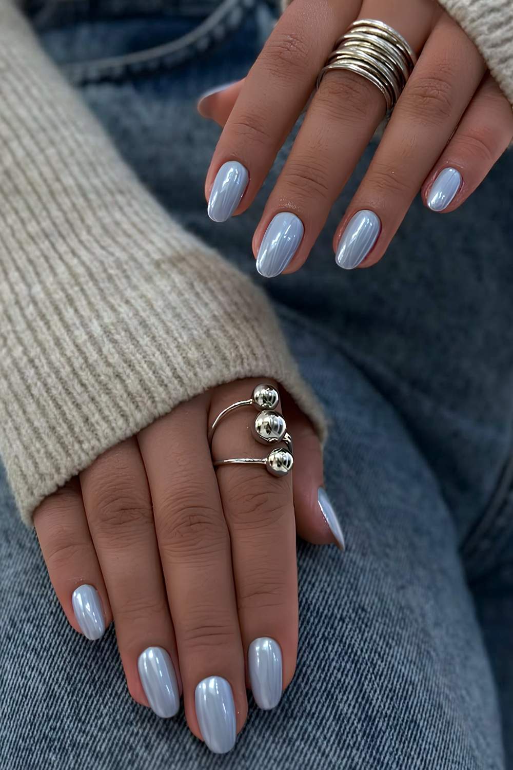 Chrome Pearly Visual Idea Chrome Pearly Visual Idea β Winter Nail Colors for Women Over 40