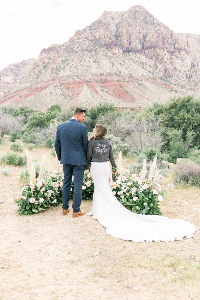 Lace Wedding Dress with Custom Leather Jacket Lace Wedding Dress with Custom Leather Jacket β Las Vegas Winter Outfits