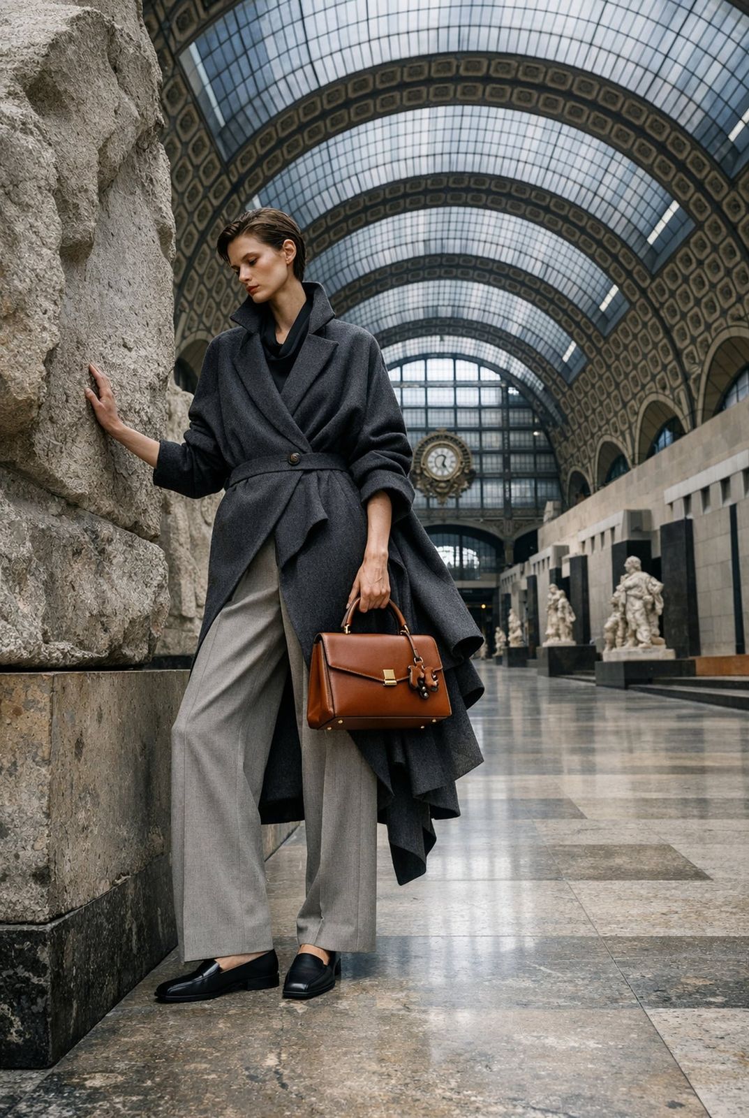 Wrap Coat and Wide-Leg Trousers for Elegant Travel — Cabin Trip Outfits