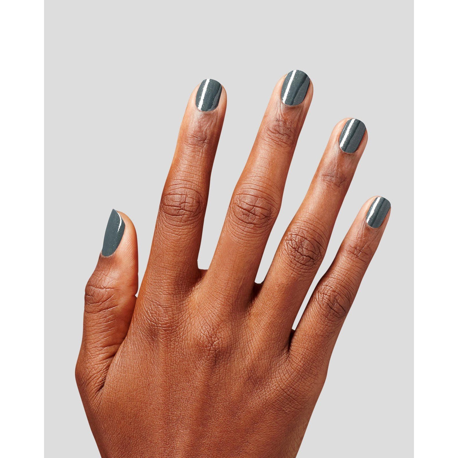 Metallic Charcoal Grey Square Nails Metallic Charcoal Grey Square Nails β Winter Nail Colors for Brown Skin