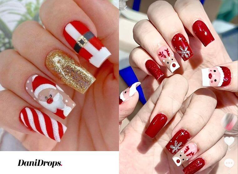 Playful Santa and Candy Cane Coffin Nails Playful Santa and Candy Cane Coffin Nails β Christmas Nail Art 2026