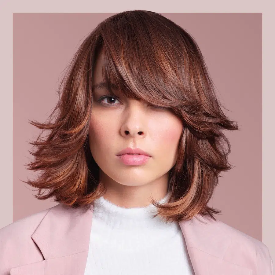 Warm Copper Auburn Bob — Winter Hair Colors for Plus Size Women