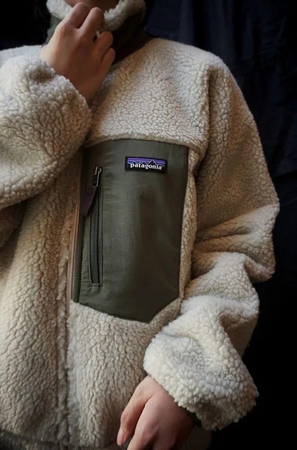 Cream Fuzzy Fleece with Contrast Pocket — Fleece Jacket Outfits