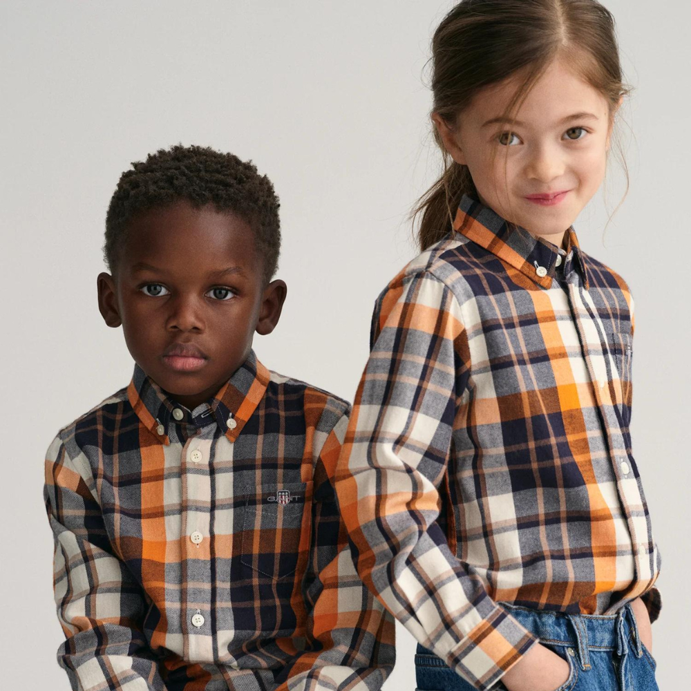 Matching Plaid Shirts and Denim Jeans for Siblings Matching Plaid Shirts and Denim Jeans for Siblings β Winter Outfits for Kids