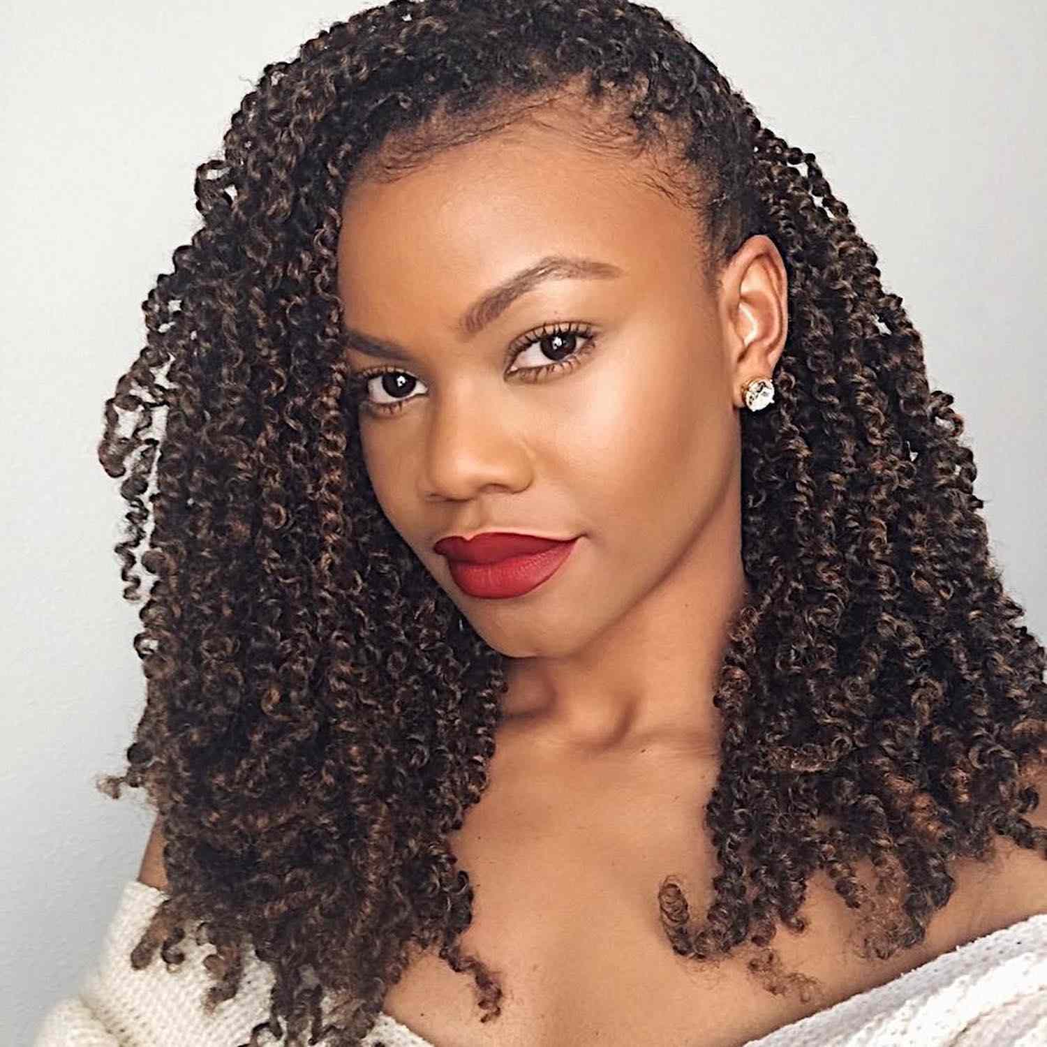 Voluminous Dark Brown Twisted Lob — Winter Twist Hairstyles