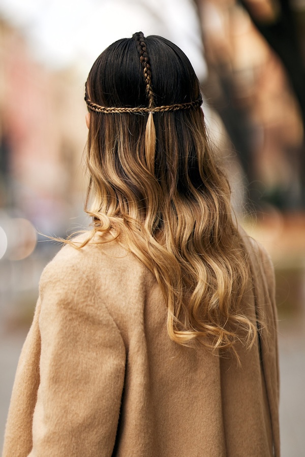 Balayage Half-Up Braided Headband — Winter Updos