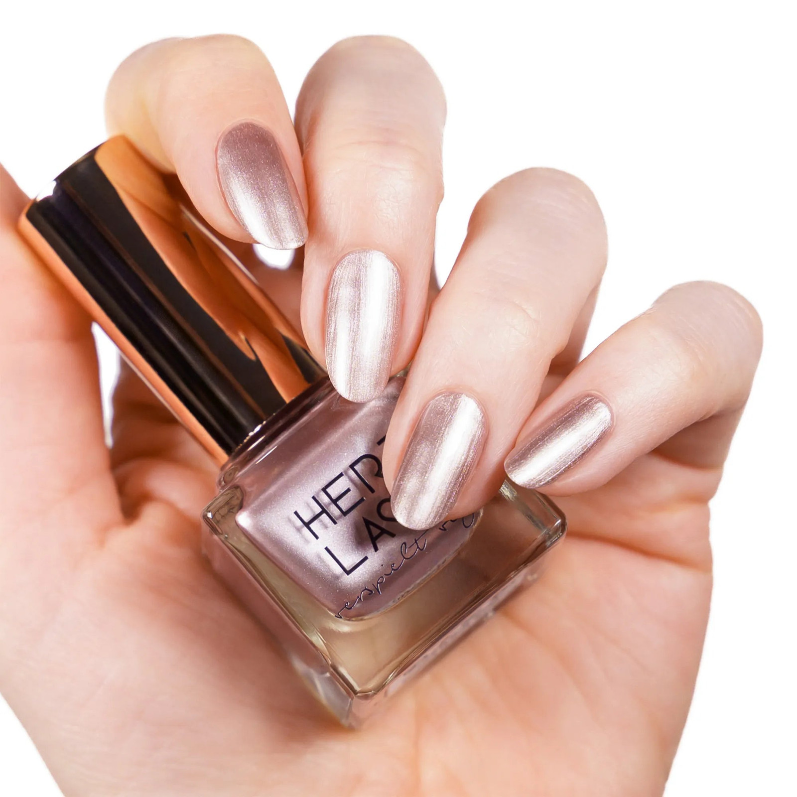 Chrome Visual Idea — Winter Champagne Nails