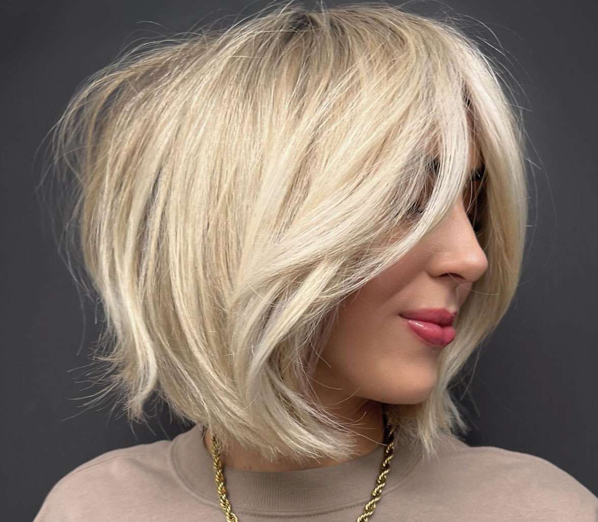 Textured Blonde Shag With Wispy Bangs — Short Winter Haircuts