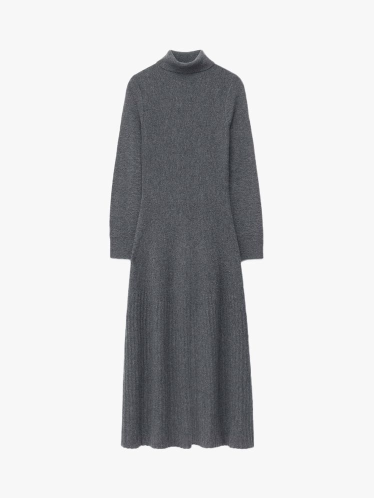 Grey Turtleneck A-Line Midi Dress as a Winter Staple Grey Turtleneck A-Line Midi Dress as a Winter Staple β Winter Dress Outfits