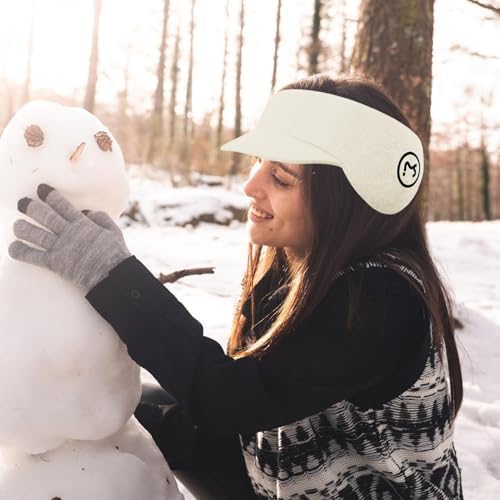 Cream Visor Earmuffs with Patterned Vest and Snowman Interaction Cream Visor Earmuffs with Patterned Vest and Snowman Interaction β Earmuffs Outfits