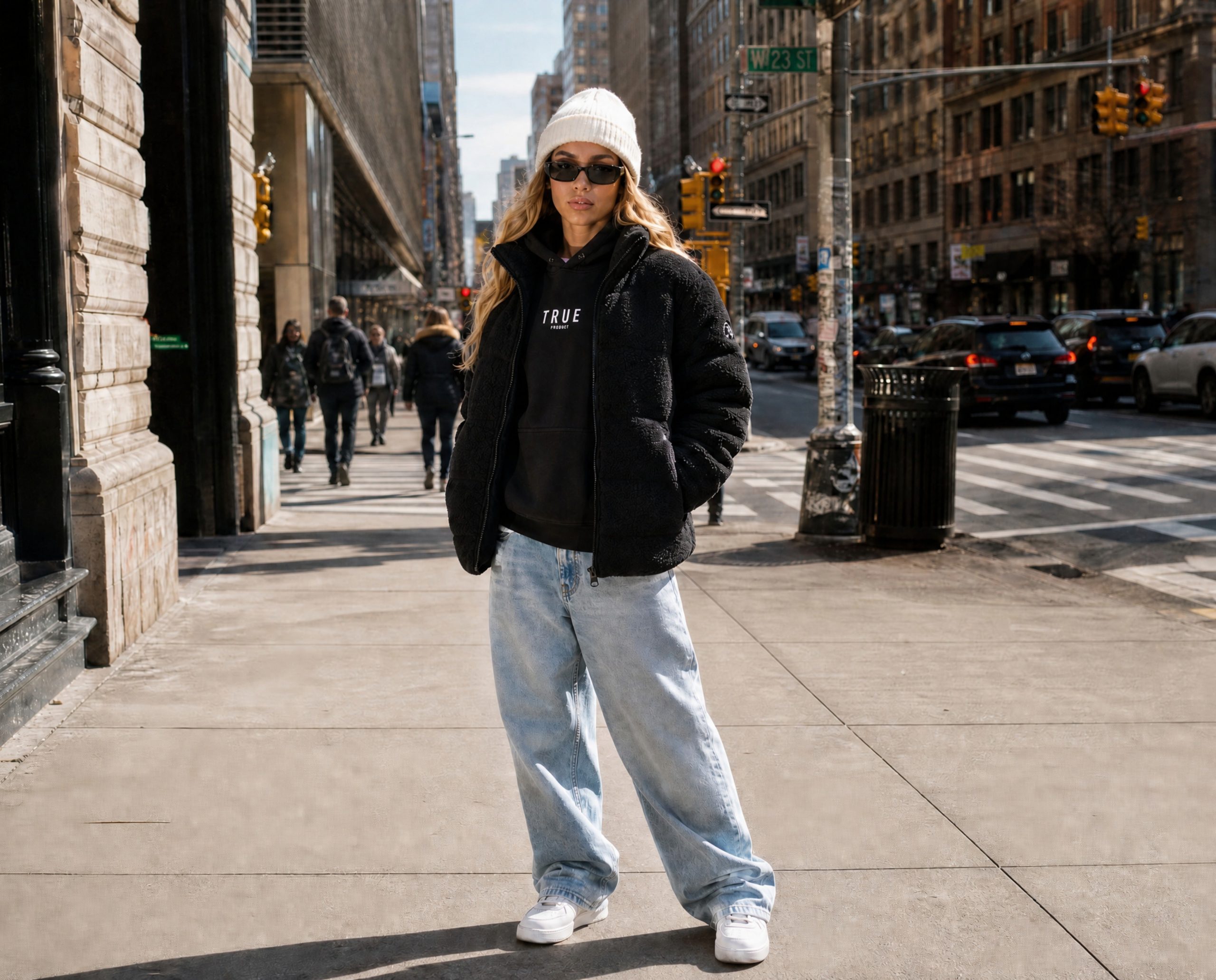 Black Fleece Jacket Layered Over a Hoodie — Fleece Jacket Outfits