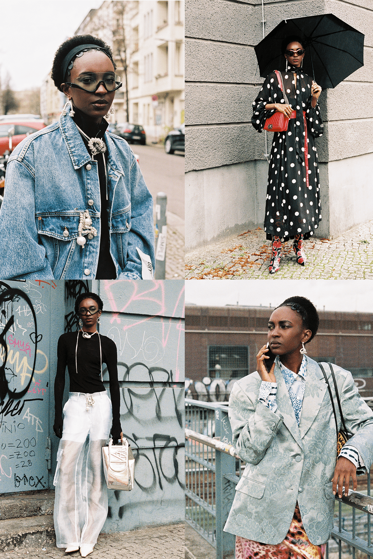 Classic Plaid Coat with Turban and Wide-Leg Jeans — Winter Layering Outfits