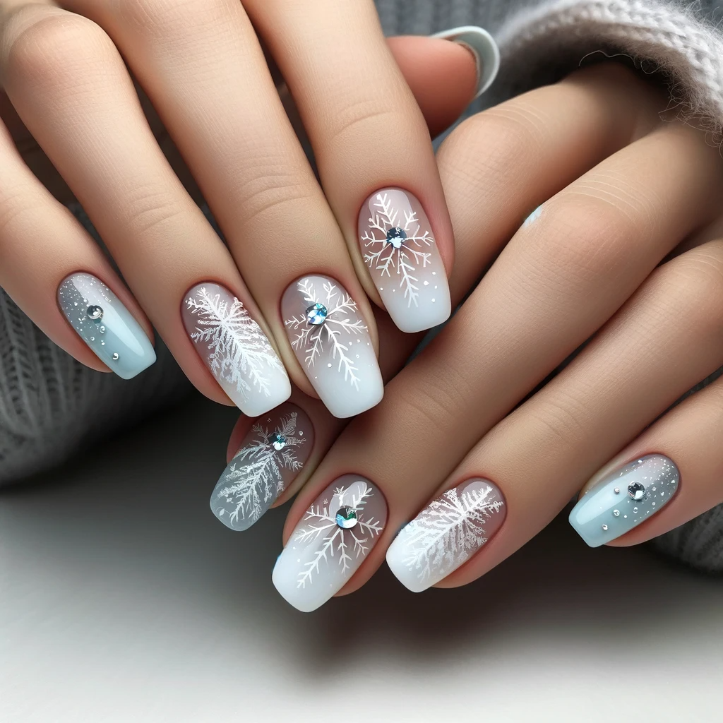 Salon Detailed Art And Embellishments Visual Idea — Cozy Winter Nails