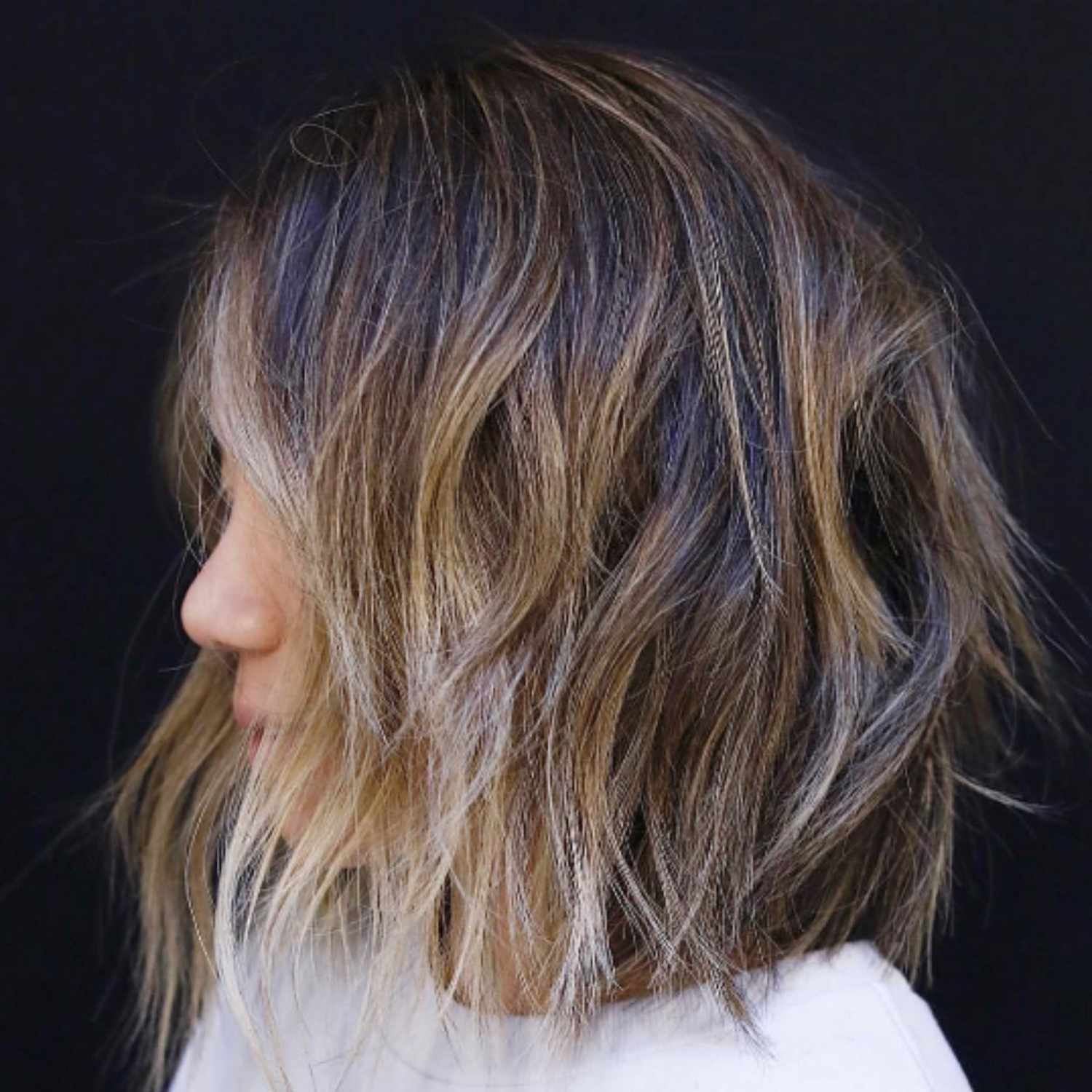 Shag Bob Blonde Balayage — Winter Hair Colors for Short Hair