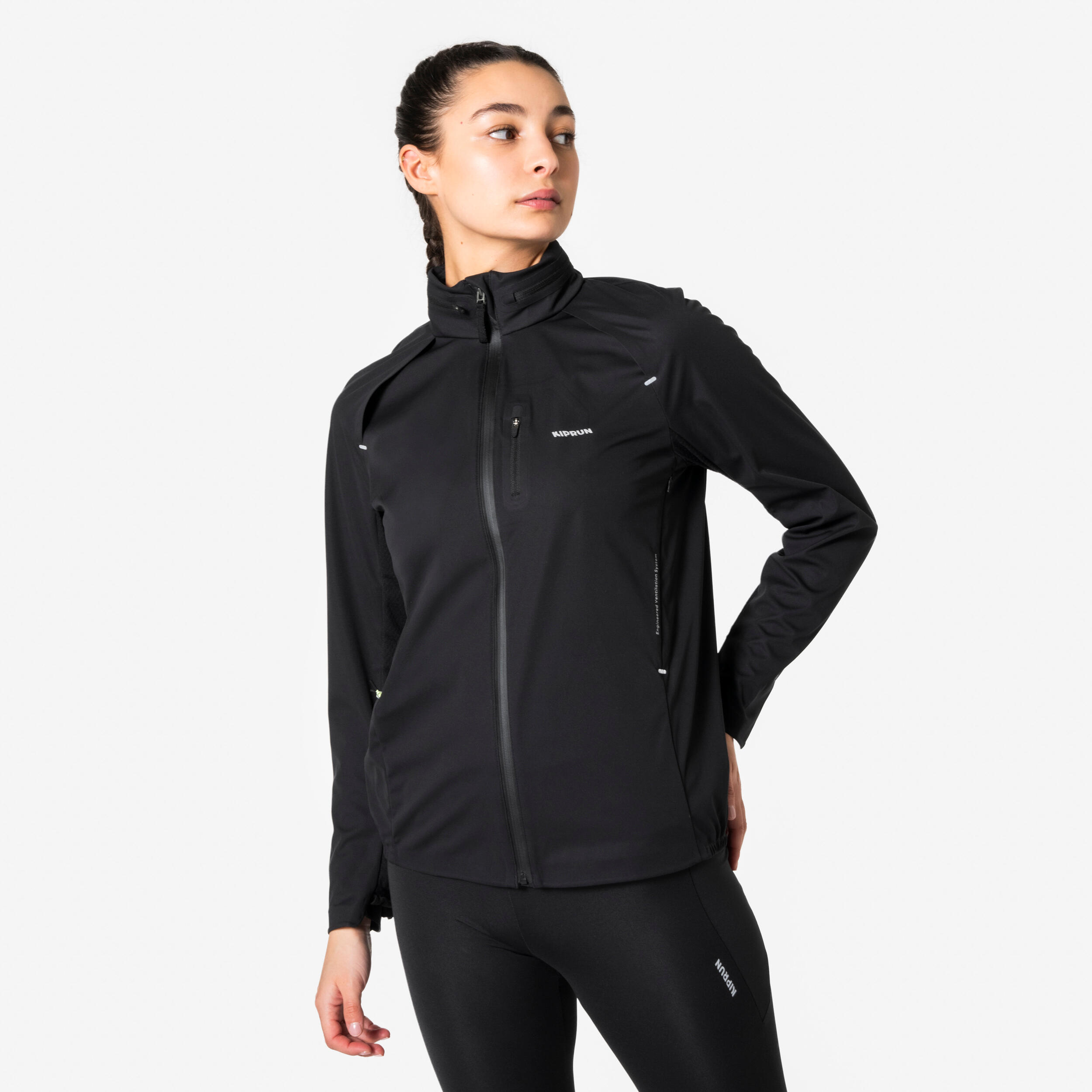 All-Black Athletic Set with Zippered Pockets — Winter Workout Outfits