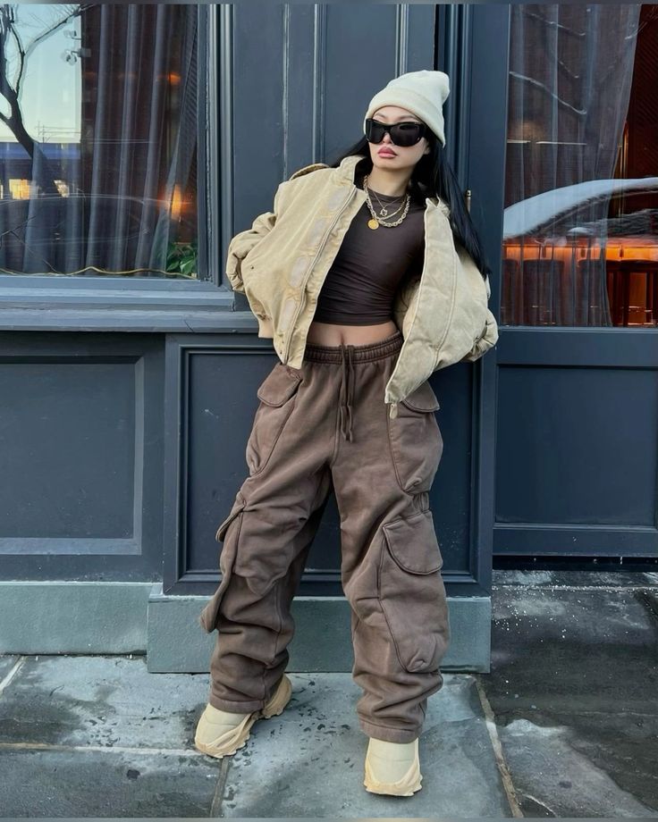 Cozy Streetwear with a Puffer Jacket and Cargo Pants — Winter Streetwear Outfits