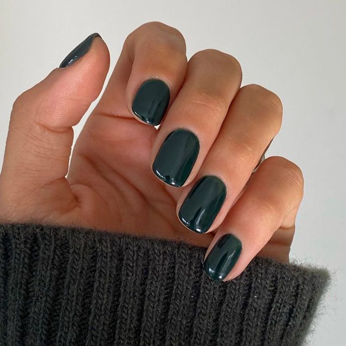 Deep Forest Green Rounded Square Deep Forest Green Rounded Square β Winter Nail Colors for Women Over 40