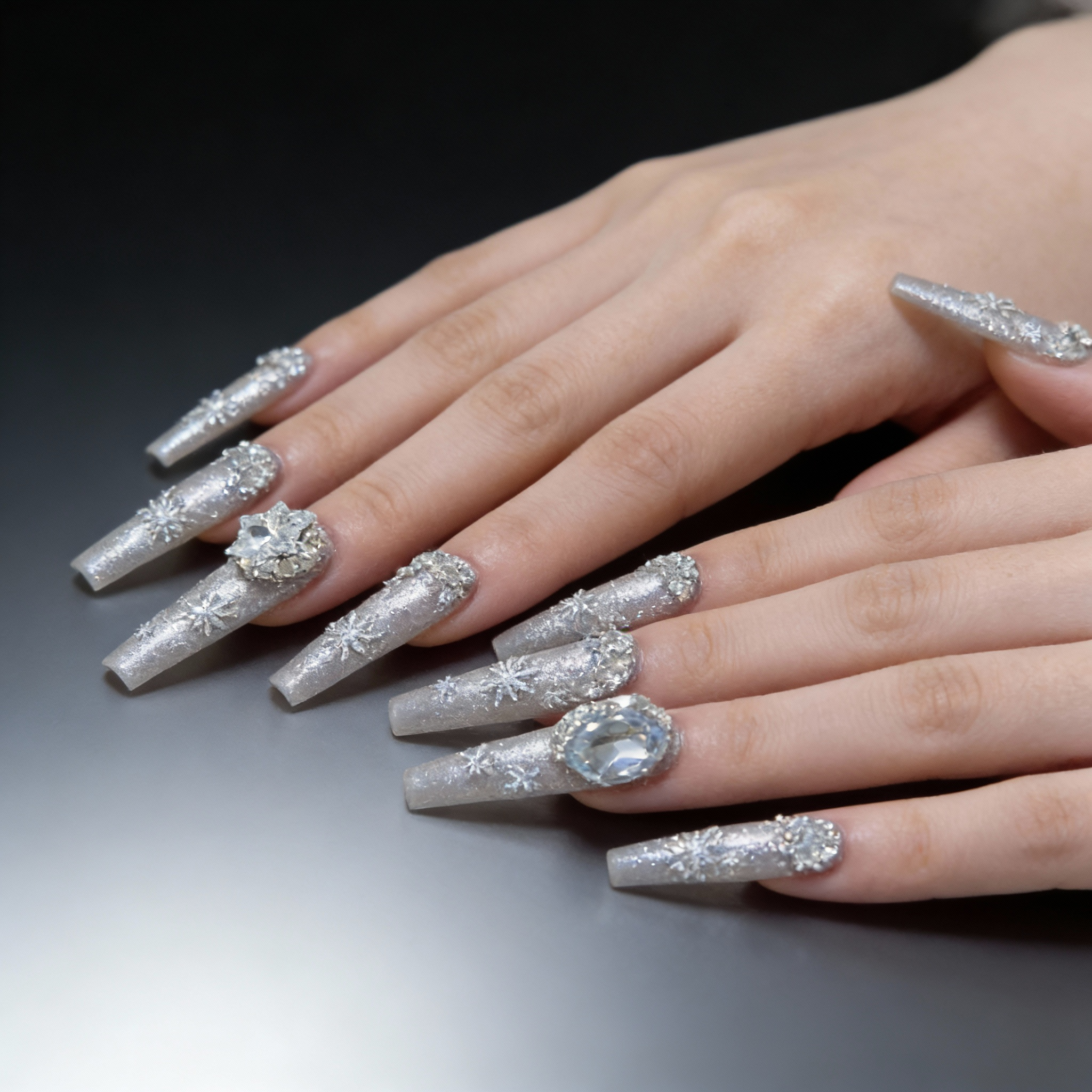 Glitter Shimmer Visual Idea Glitter Shimmer Visual Idea β Long Winter Coffin Nails
