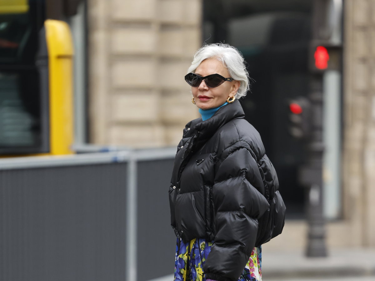 Bold Color Pop: Blue Turtleneck Under a Cropped Puffer Bold Color Pop: Blue Turtleneck Under a Cropped Puffer β Winter Outfits for Women Over 50