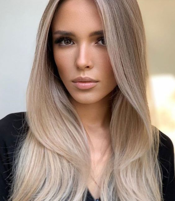 Ash Blonde Base with Platinum Highlights Ash Blonde Base with Platinum Highlights β Winter Balayage
