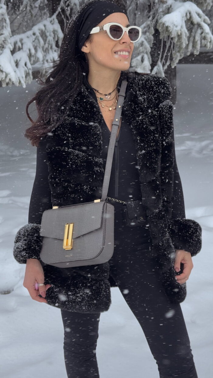 Black Fur Coat: Luxurious Winter Evening Chic — Europe Winter Outfits
