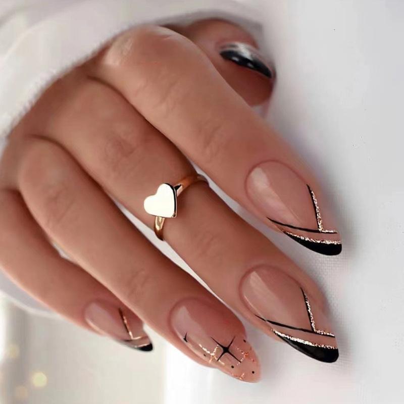 Winter Visual Idea Winter Visual Idea β Long Winter Almond Nails