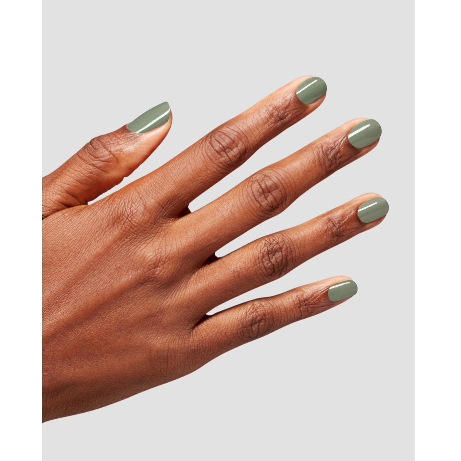Muted Olive Grey Oval Nails Muted Olive Grey Oval Nails β Winter Nail Colors for Brown Skin
