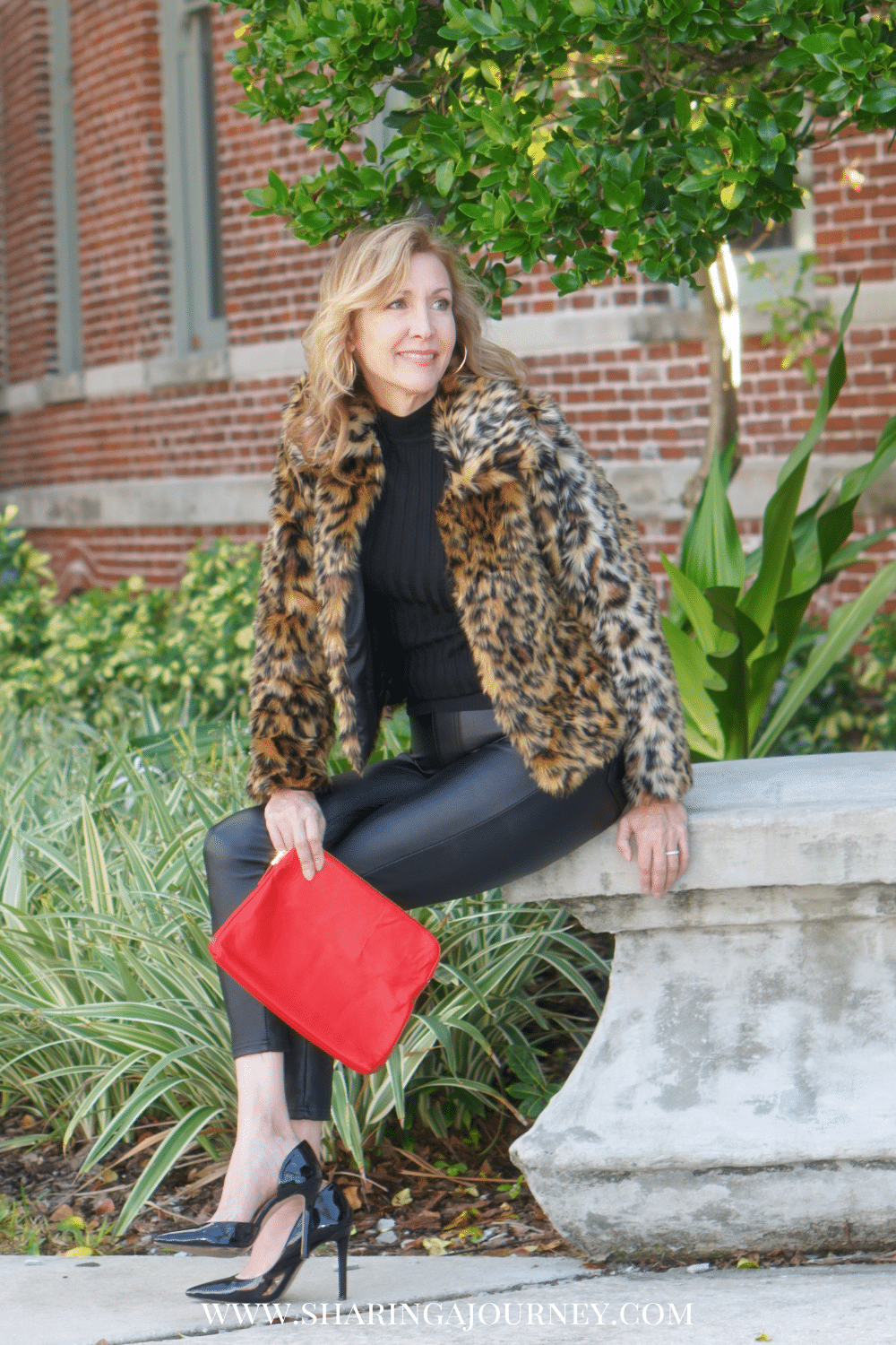 Leopard Print Faux Fur Coat with Red Clutch Leopard Print Faux Fur Coat with Red Clutch β Winter Date Night Outfits