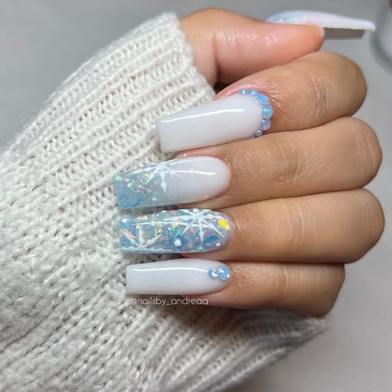 Snowflakes And Glitter Visual Idea Snowflakes And Glitter Visual Idea β Disney Christmas Nails 2026