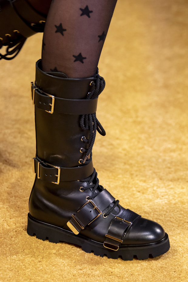 Edgy Details: Buckled Boots and Star Tights — Combat Boots Outfits