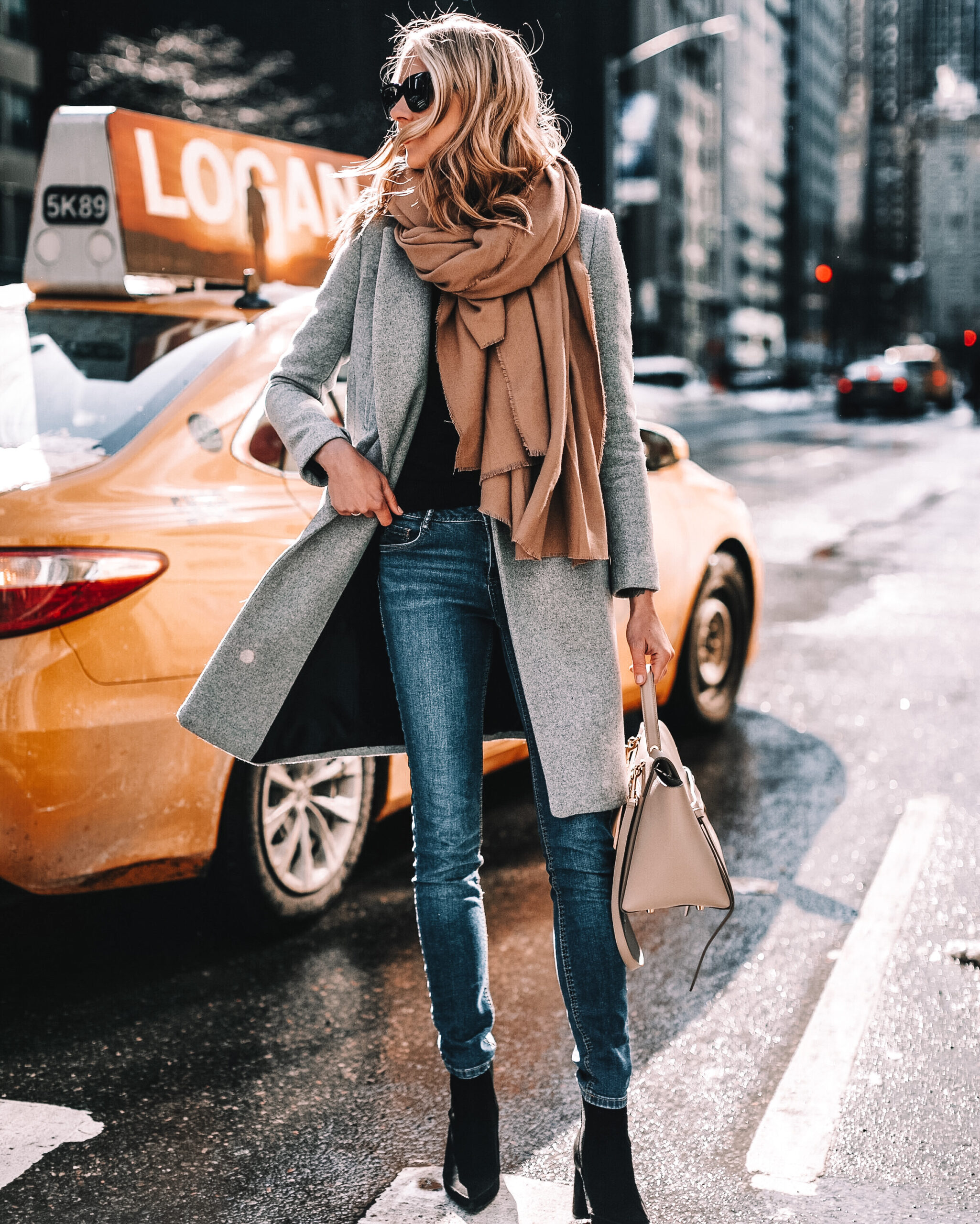 Classic Grey Wool Coat with Casual Denim Classic Grey Wool Coat with Casual Denim β Classy Winter Outfits