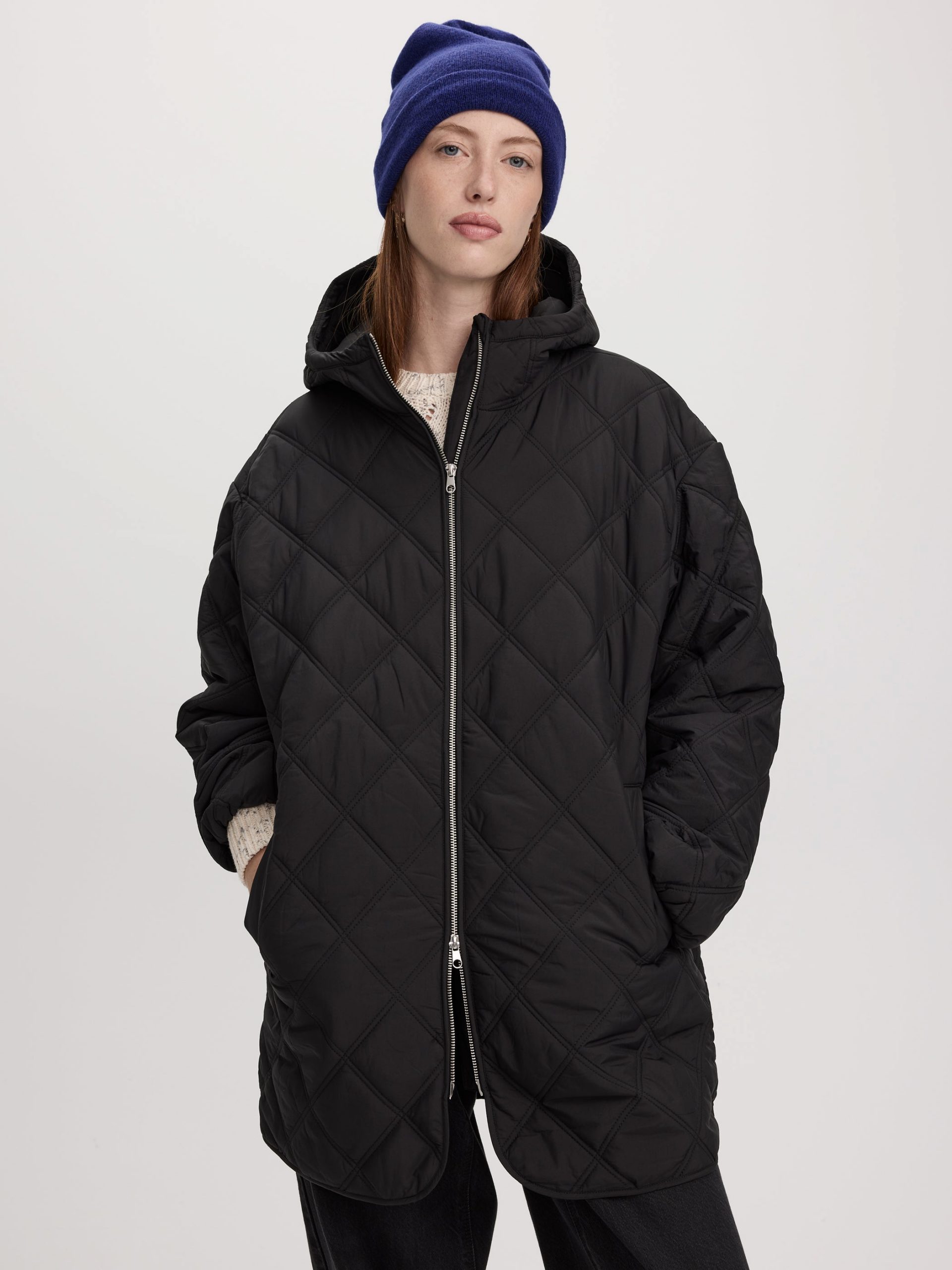 Oversized Black Quilted Hooded Jacket for Relaxed Winter Style — Winter Jackets for Women