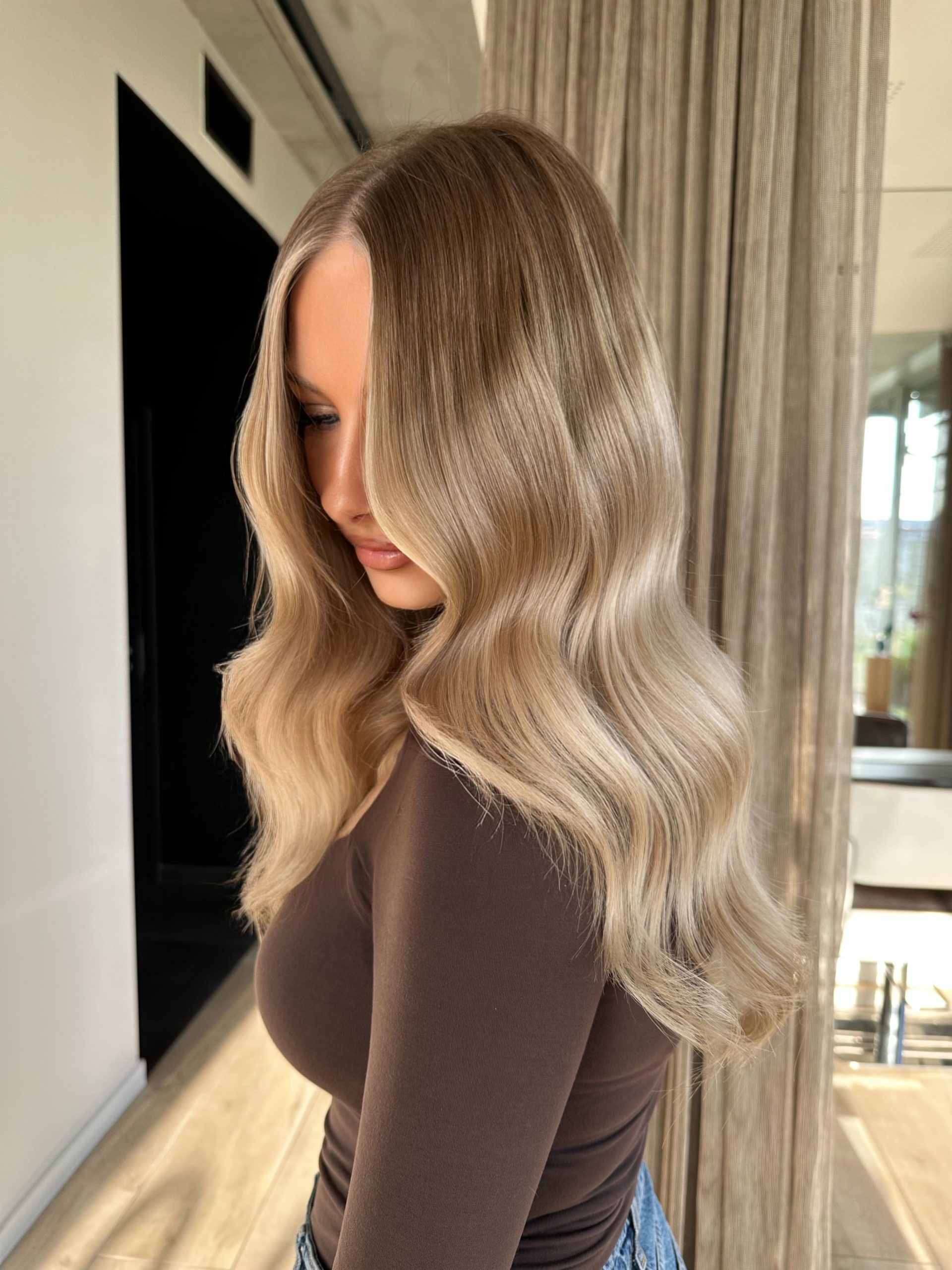 Medium Blonde Ash Balayage Blowout Medium Blonde Ash Balayage Blowout β Winter Balayage