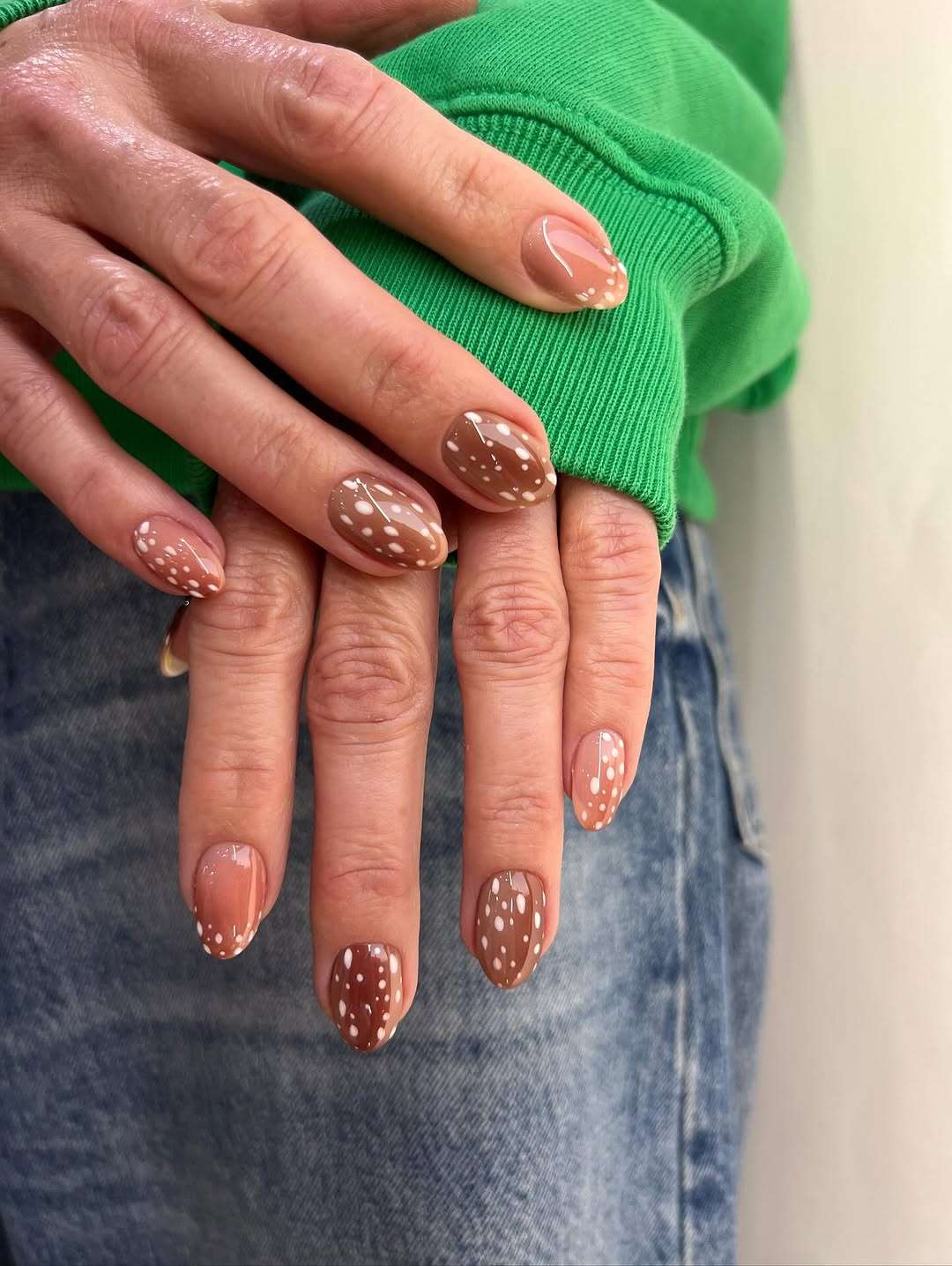 Fawn-Inspired Polka Dots — Cute Winter Nails